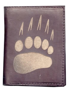 Leather Wallet with Bear Claw